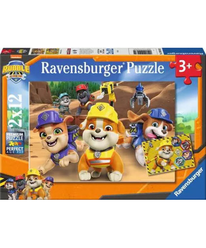 PUZZLE 2X12 PCS - L'ÉQUIPE EN ACTION ! / RUBBEN