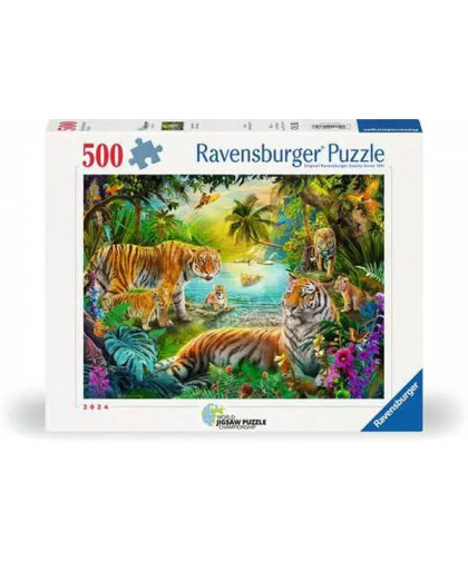 PUZZLE 500 PCS - TIGRES DANS L'OASIS / ÉDITION WJ