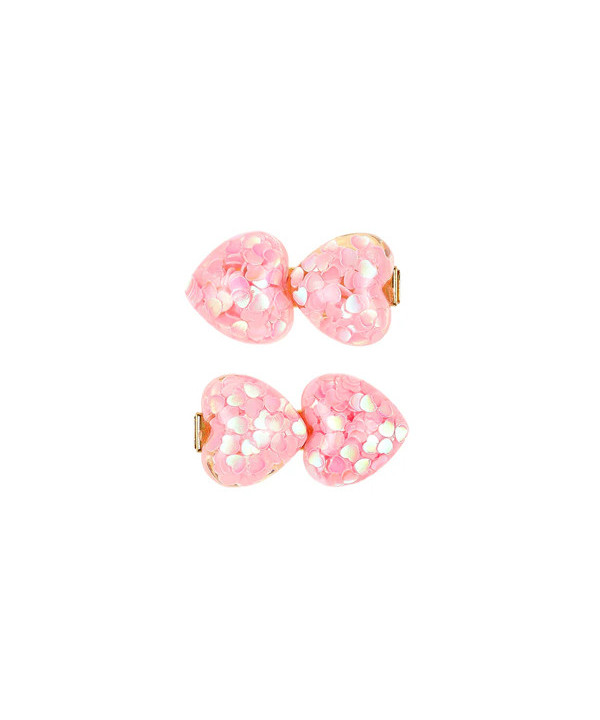 PINCES À CHEVEUX QUIRINE - CŒURS ROSE