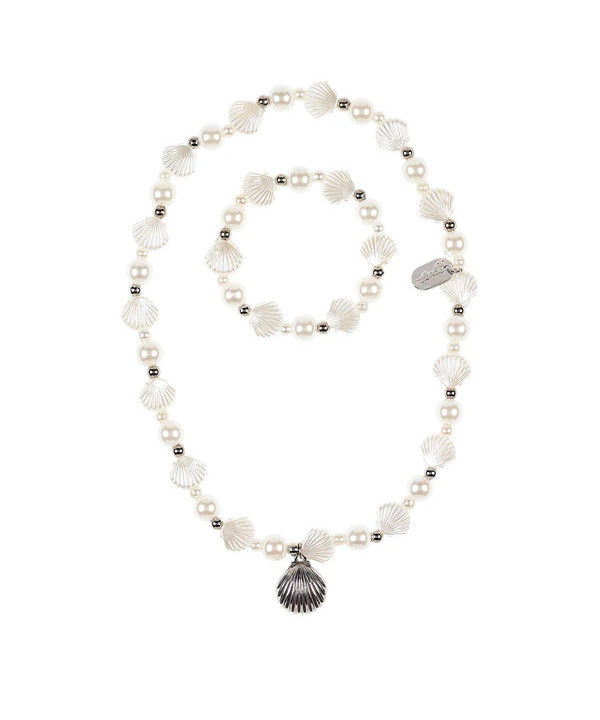 COLLIER + BRACELET FAMKE - COQUILLES BLANC ARGENT