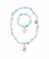 COLLIER + BRACELET STINE SIRÈNE - COQUILLE ROSE BLEU