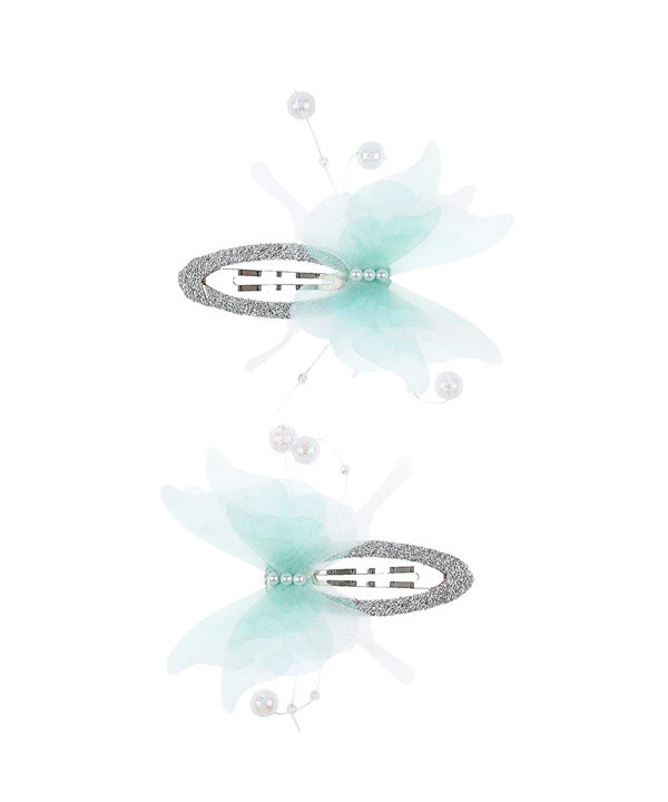 PINCES À CHEVEUX SUE - PAPILLON BLEU ARGENT