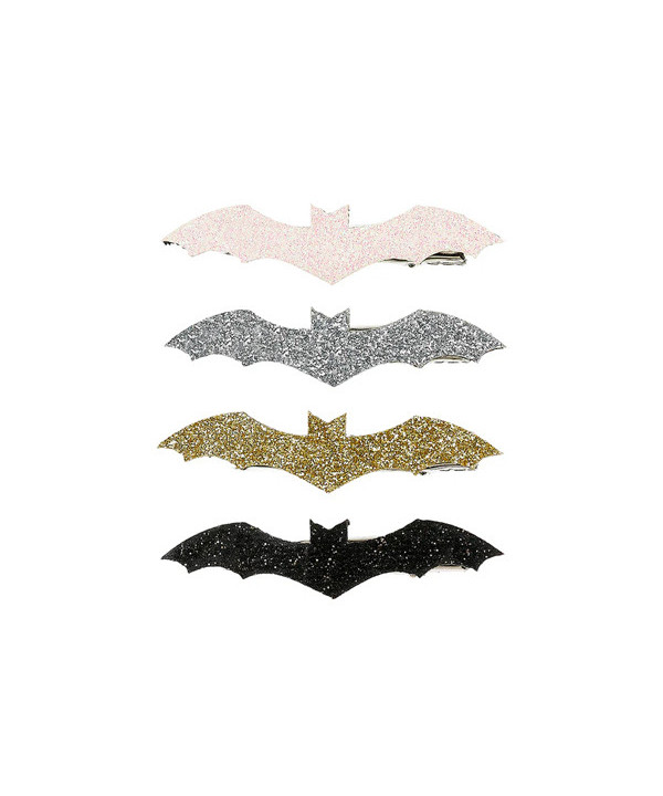 PINCES À CHEVEUX BAT- BLANC  ARGENT OR NOIR