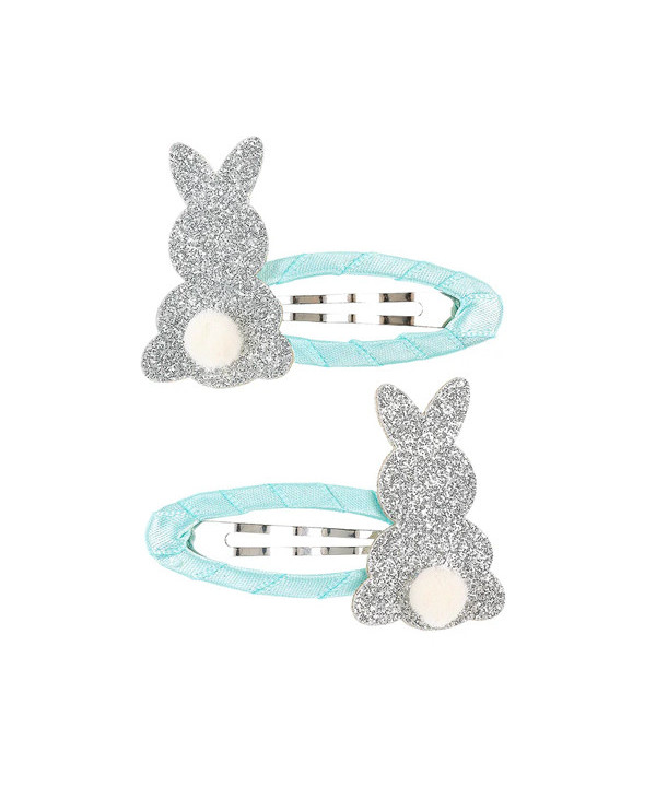 PINCES À CHEVEUX MATISA - LAPIN ARGENT BLEU