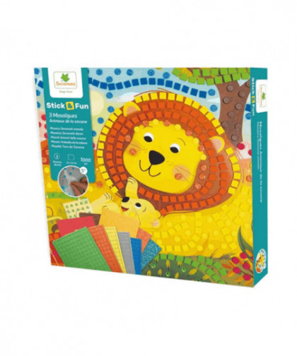 STICK & FUN - MAXI MOSAÏQUES - ANIMAUX DE LA SAVANE