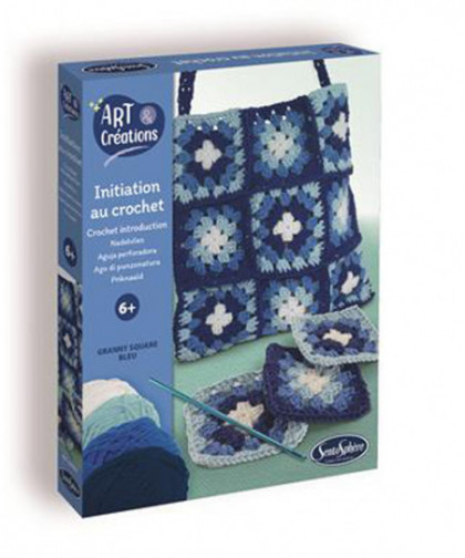 MON SAC EN PATCHWORK BLEU (INITIATION CROCHET)