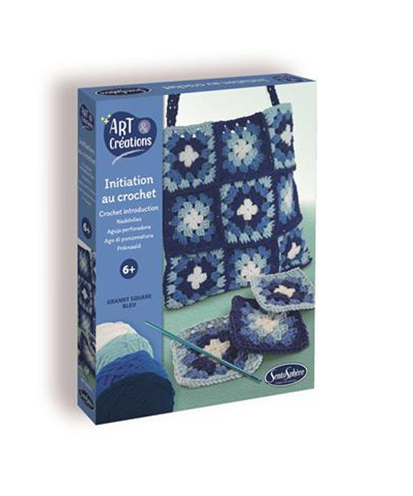 MON SAC EN PATCHWORK BLEU (INITIATION CROCHET)