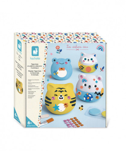 4 FIGURINES PLATRE A DECORER - ANIMAUX