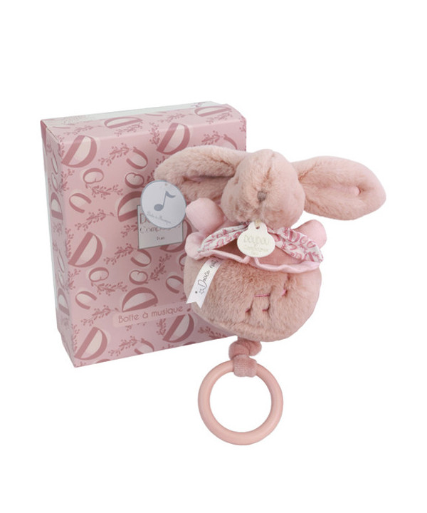 LAPIN DOUDOU - BOITE À MUSIQUE - ROSE