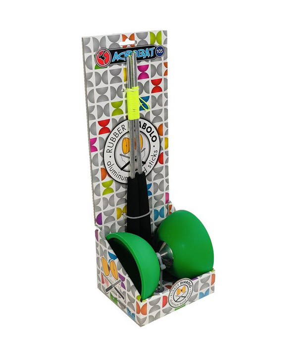 BOXED SET 105 RUBBER DIABOLO GREEN + ALUMINUM