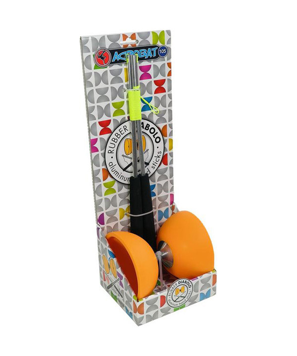 BOXED SET 105 RUBBER DIABOLO ORANGE + ALUMINUM