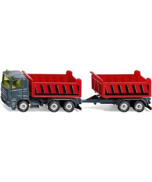 CAMION-BENNE AVEC REMORQUE BASCULANTE