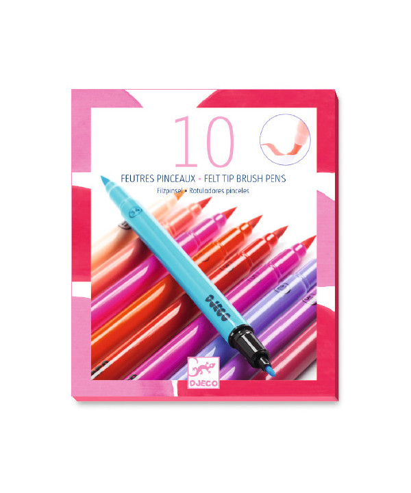 LES COULEURS DES GRANDS - 10 FEUTRES PINCEAUX - SWEET