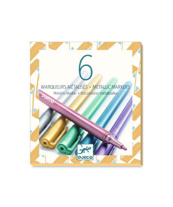 LES COULEURS DES GRANDS - 6 MARQUEURS MÉTALLIQUES