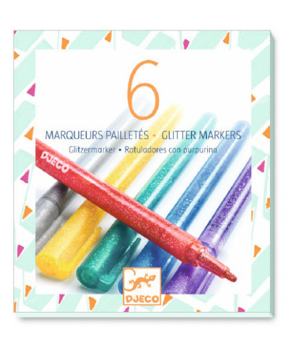 LES COULEURS DES GRANDS - 6 MARQUEURS PAILLETÉS