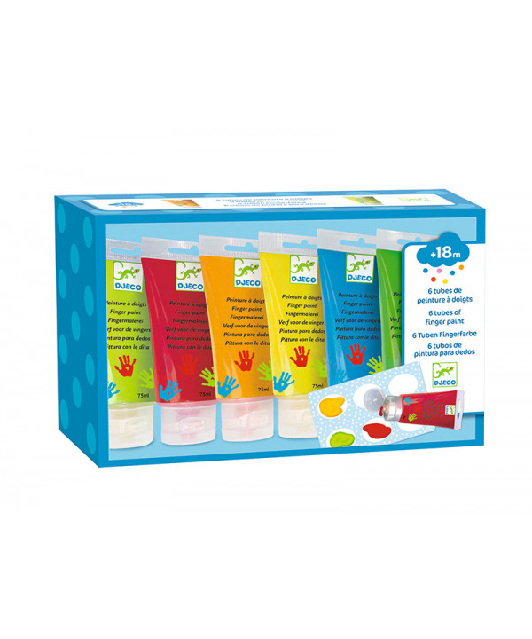 LES COULEURS DES PETITS - 6 TUBES DE PEINTURE À DOIGTS