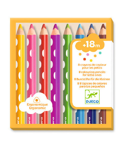 LES COULEURS DES PETITS - 8 CRAYONS DE COULEUR POUR LES PETITS