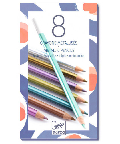LES COULEURS DES GRANDS - 8 CRAYONS MÉTALLIQUES