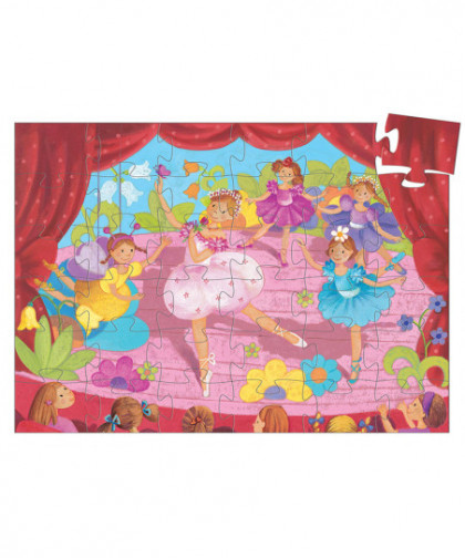 PUZZLES SILHOUETTES - LA BALLERINE À LA FLEUR - 36 PC