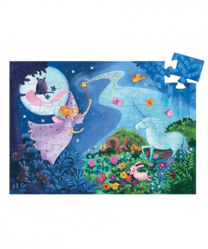 PUZZLES SILHOUETTES - LA FÉE ET LA LICORNE - 36 PCS