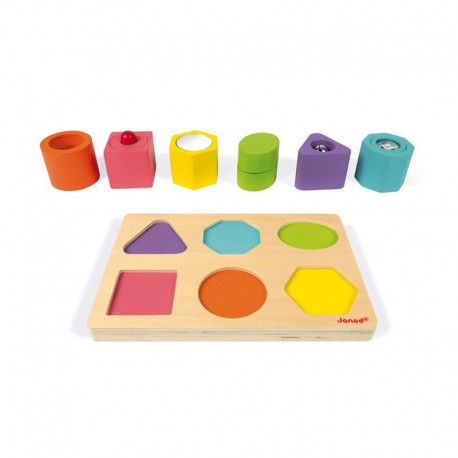 Puzzle 6 cubes sensoriels : I wood