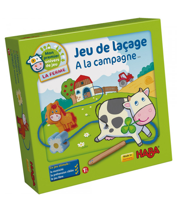 MON PREMIER UNIVERS DE JEU - LA FERME - JEU DE LAÇAGE