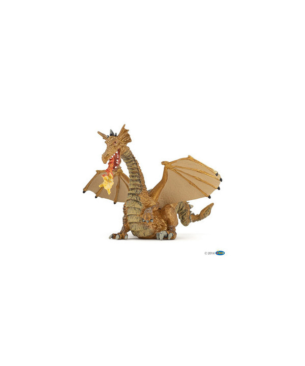 LE MONDE ENCHANTE - DRAGON OR AVEC FLAMME