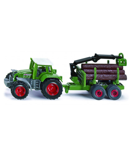 TRACTEUR AVEC REMORQUE FORESTIÈRE