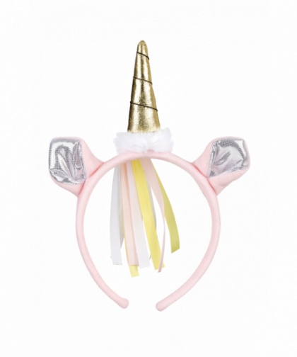 SERRE-TÊTE LICORNE - ARGENT- ROSE