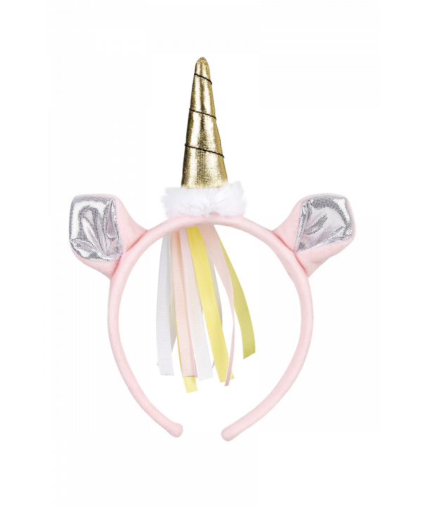 SERRE-TÊTE LICORNE - ARGENT- ROSE