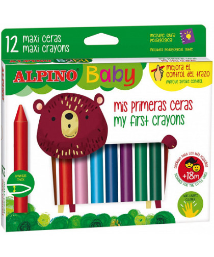 ETUI 12 CRAYONS DE CIRE ALPINO BABY