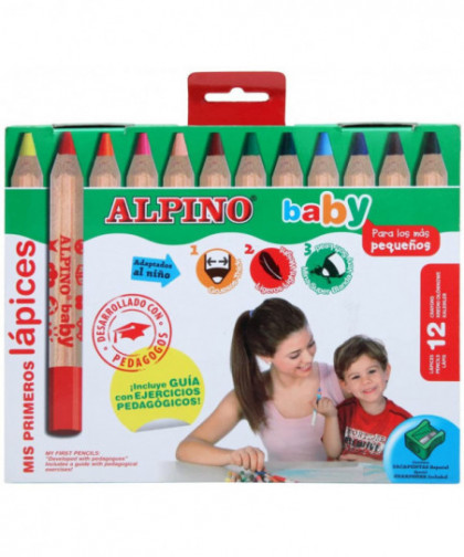 ETUI 12 CRAYONS DE COULEUR ALPINO BABY