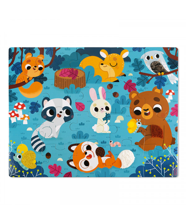PUZZLE TACTILE 'LES ANIMAUX DE LA FORÊT' - 20 PCS