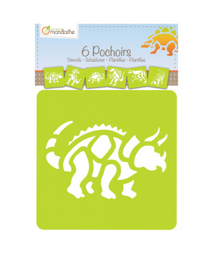SET DE 6 POCHOIRS ENFANTS - DINOSAURES
