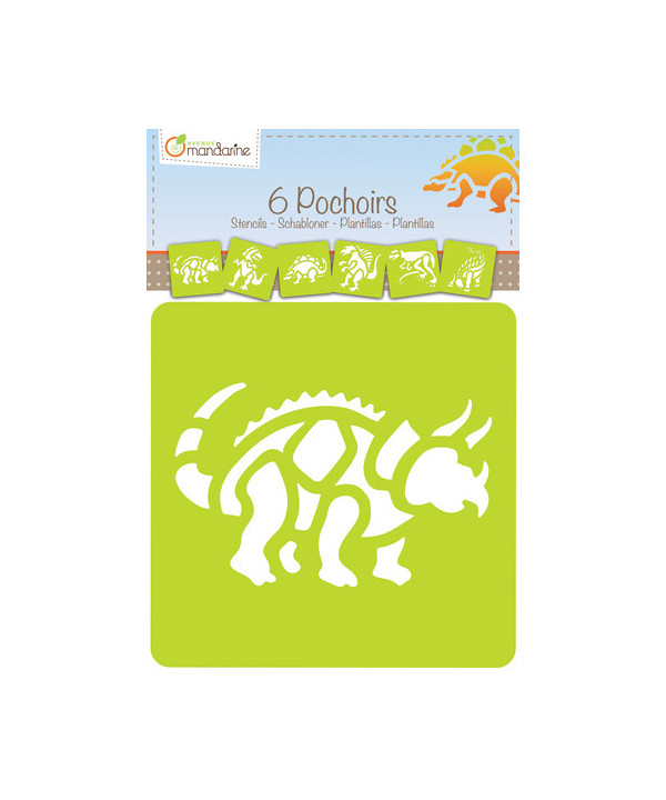 SET DE 6 POCHOIRS ENFANTS - DINOSAURES
