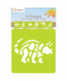 SET DE 6 POCHOIRS ENFANTS - DINOSAURES