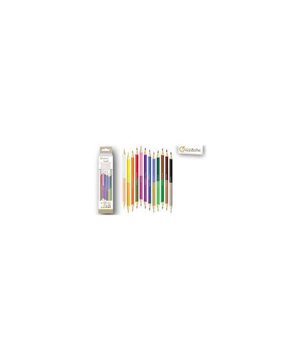 TUBE DE 12 CRAYONS DE COULEUR DOUBLE POINTES