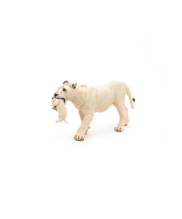 LA VIE SAUVAGE - LIONNE BLANCHE AVEC LIONCEAU