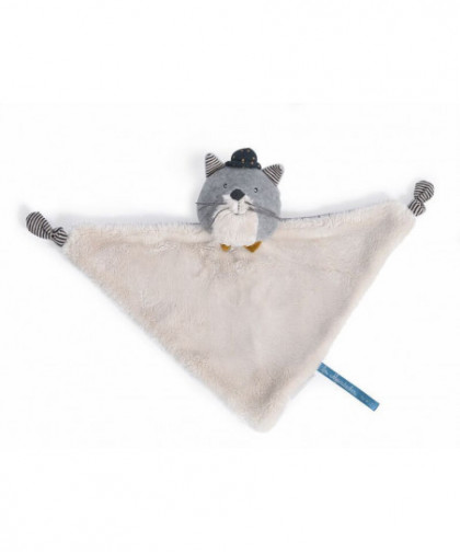 DOUDOU CHAT GRIS CLAIR FERNAND - LES MOUSTACHES