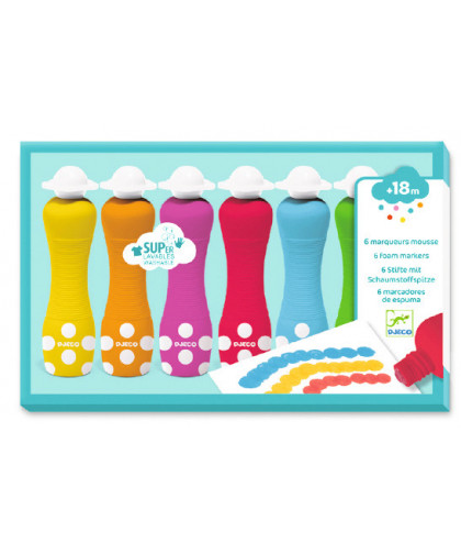 LES COULEURS DES PETITS - 6 MARQUEURS MOUSSE