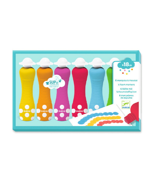 LES COULEURS DES PETITS - 6 MARQUEURS MOUSSE