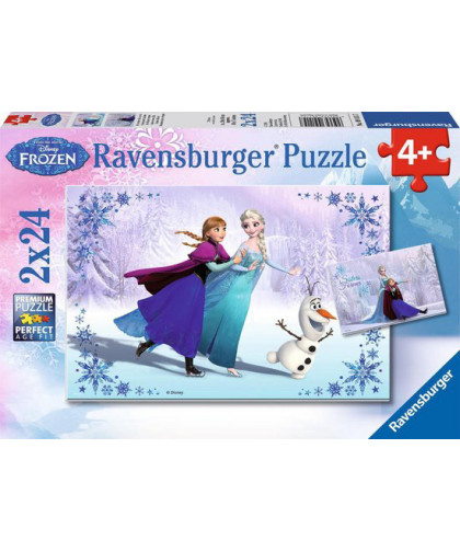 PUZZLE - 2X24 PCS - DFR: LA REINE DES NEIGE - SOEURS POUR