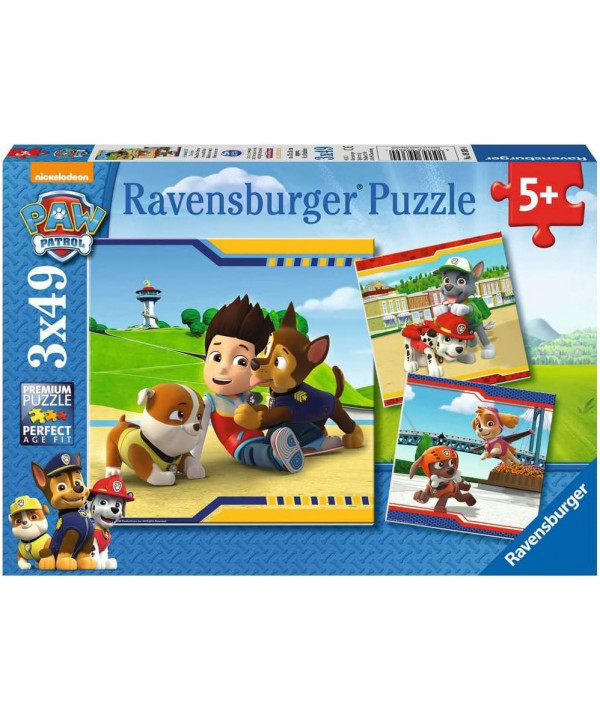 PUZZLE - 3 X 49 PCS - PAW: HÉROS À FOURRURE