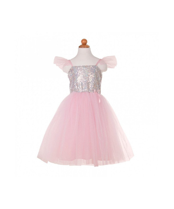 ROBE DE PRINCESSE SEQUINS CHATOYANTS ROSE