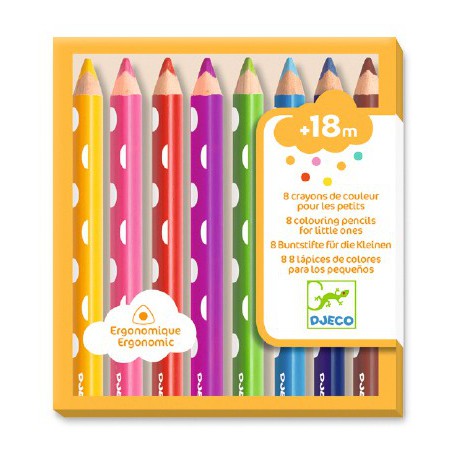 8 crayons de couleur pour les petits