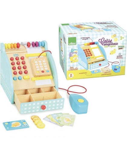 CAISSE ENREGISTREUSE EN BOIS JOUR DE MARCHÉ