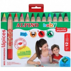 Alpino - Etui 12 crayons de couleur
