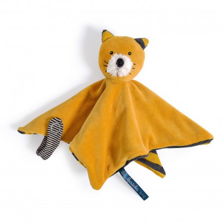 Les Moustaches : doudou chat moutarde Lulu