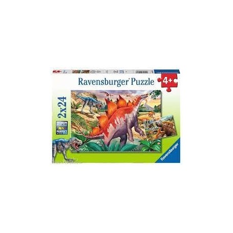 RAVENSBURGER - Pzl 2x24 Pcs - Animaux sauvages préhistoire