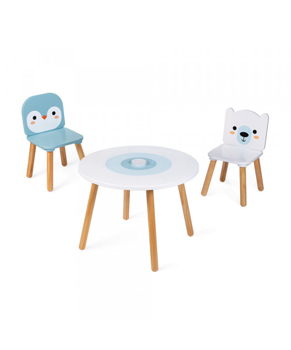 TABLE ET 2 CHAISES - BANQUISE